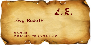 Lővy Rudolf névjegykártya